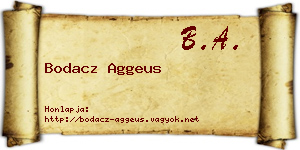 Bodacz Aggeus névjegykártya